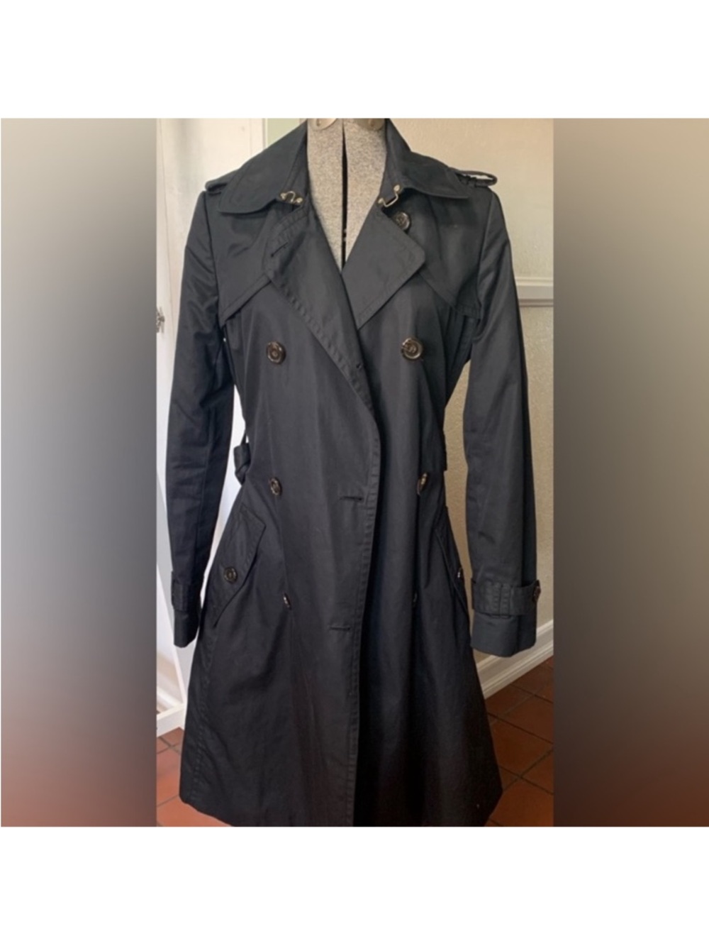 Banana Republic Double-Breasted Trench Coat - Navy blue size 6
